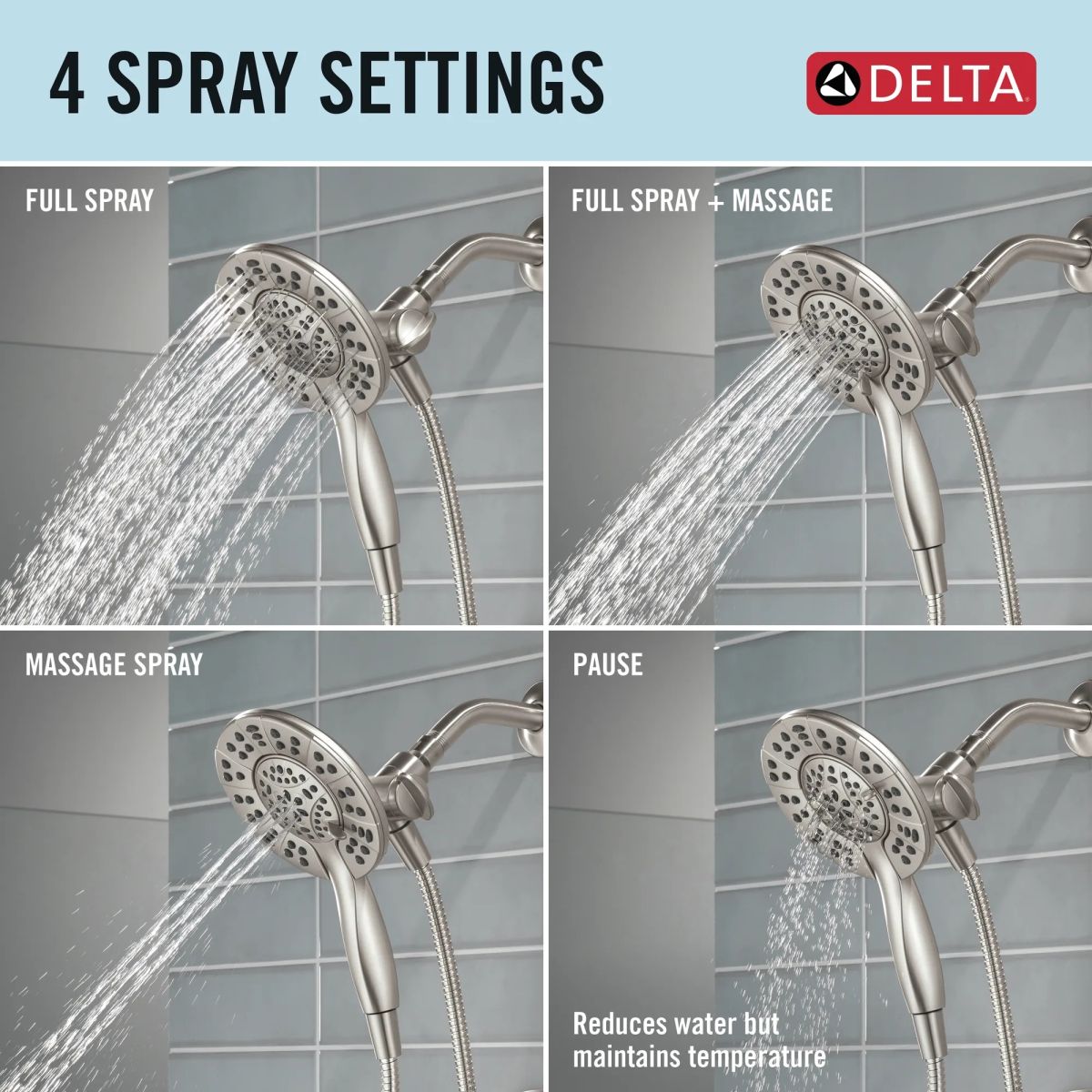 DELTA Albion  Monitor 14 Series Tub and Shower Trim Only with In2ition Hand Shower — Spotshield Brushed Nickel