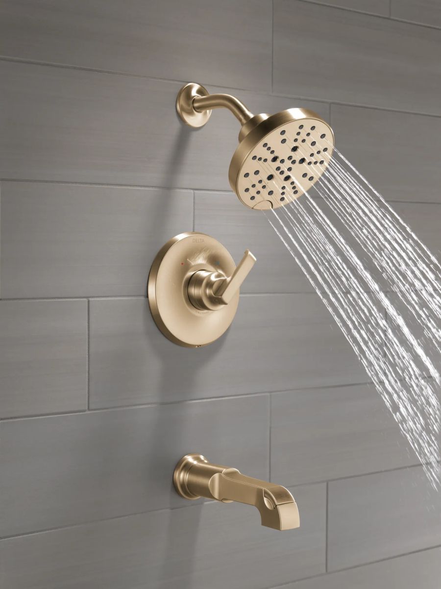 DELTA Tetra Monitor 14 Series Tub & Shower Trim — Lumicoat® Champagne Bronze