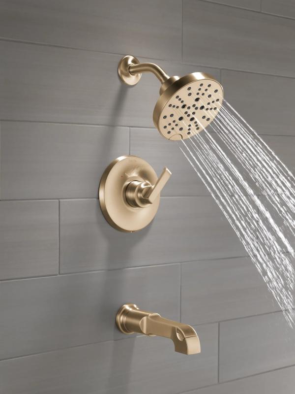 DELTA Tetra Monitor 14 Series Tub & Shower Trim — Lumicoat® Champagne Bronze