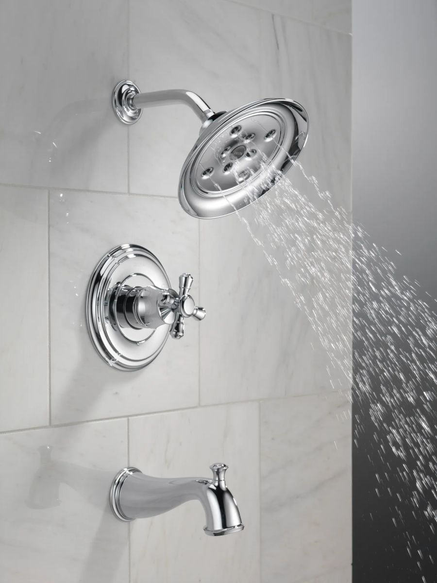 DELTA Cassidy Monitor 14 Series H2OKINETIC Tub & Shower Trim - Less Handle — Chrome