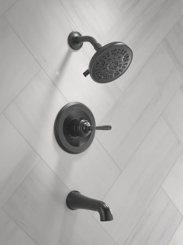 DELTA Roe Monitor 14 Series Tub and Shower — Matte Black