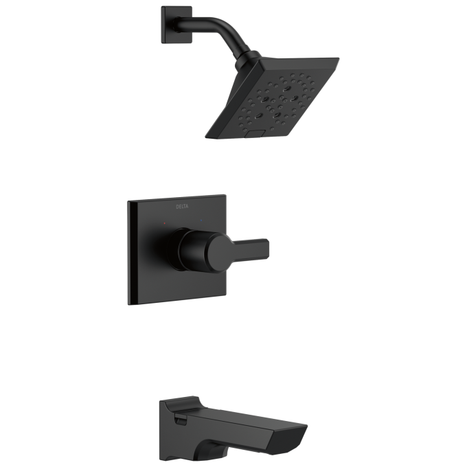 DELTA Pivotal Monitor 14 Series H2OKINETIC Tub and Shower Trim — Matte Black