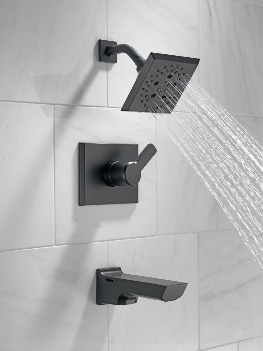 DELTA Pivotal Monitor 14 Series H2OKINETIC Tub and Shower Trim — Matte Black