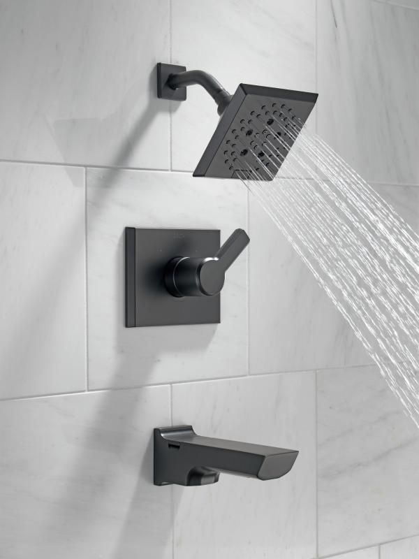 DELTA Pivotal Monitor 14 Series H2OKINETIC Tub and Shower Trim — Matte Black