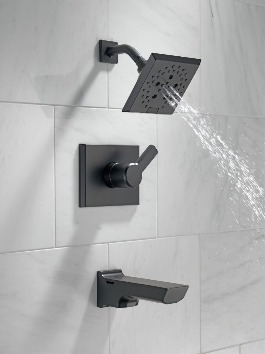 DELTA Pivotal Monitor 14 Series H2OKINETIC Tub and Shower Trim — Matte Black
