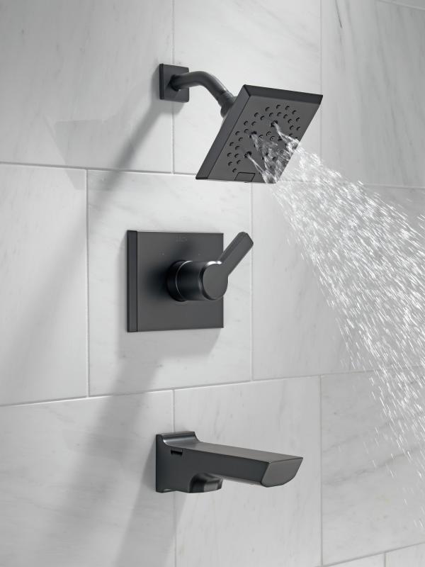 DELTA Pivotal Monitor 14 Series H2OKINETIC Tub and Shower Trim — Matte Black