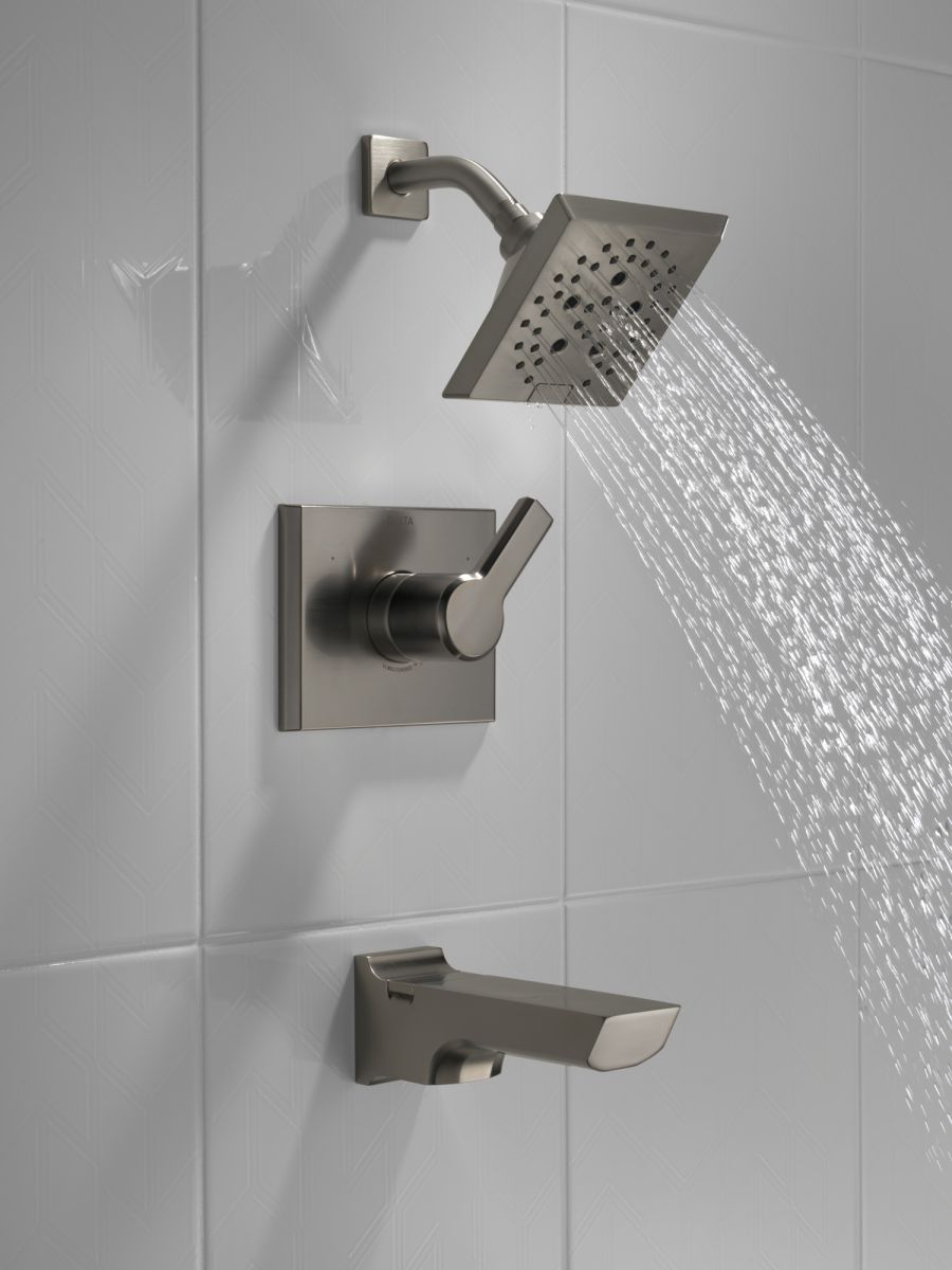 DELTA Pivotal Monitor 14 Series H2OKINETIC Tub and Shower Trim — Lumicoat® Black Stainless