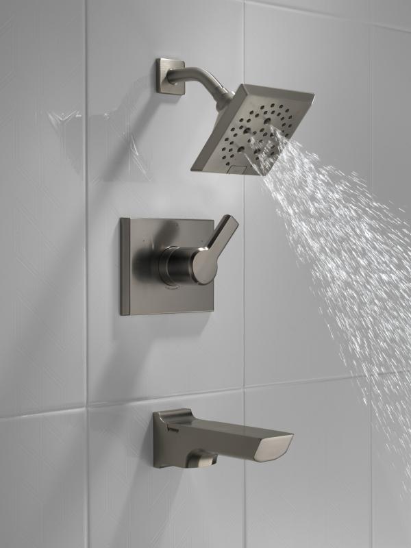 DELTA Pivotal Monitor 14 Series H2OKINETIC Tub and Shower Trim — Lumicoat® Black Stainless