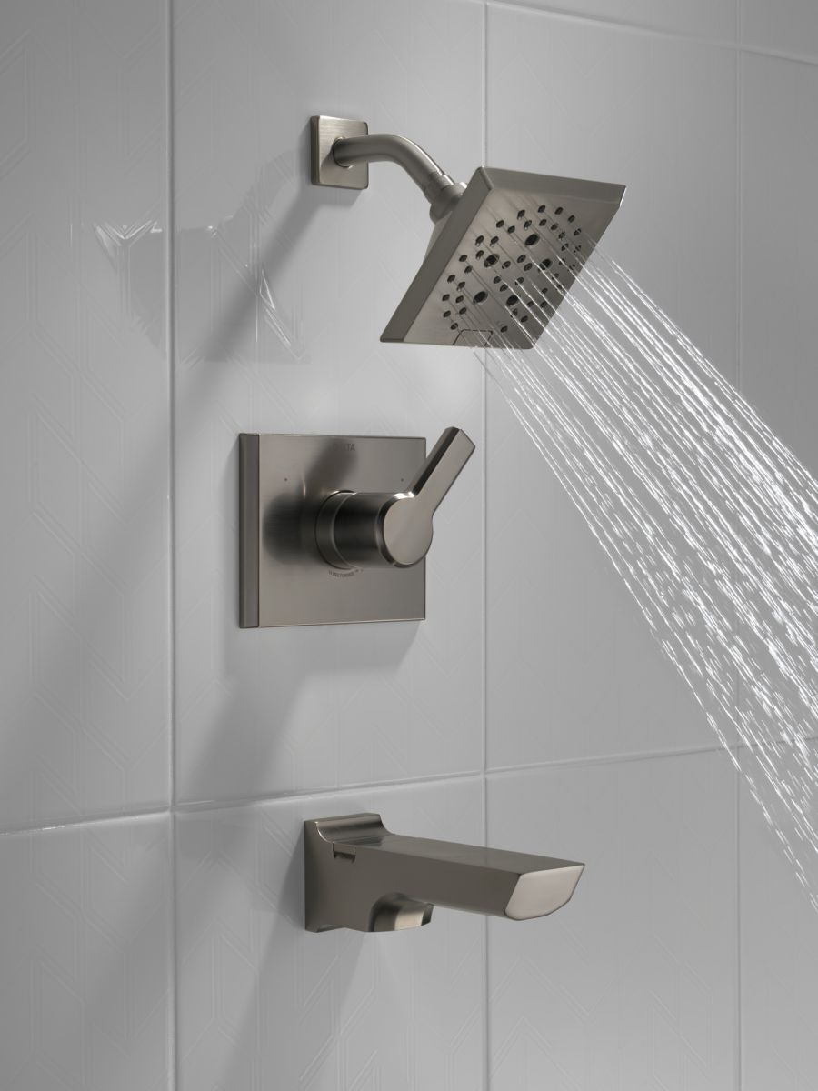 DELTA Pivotal Monitor 14 Series H2OKINETIC Tub and Shower Trim — Lumicoat® Black Stainless