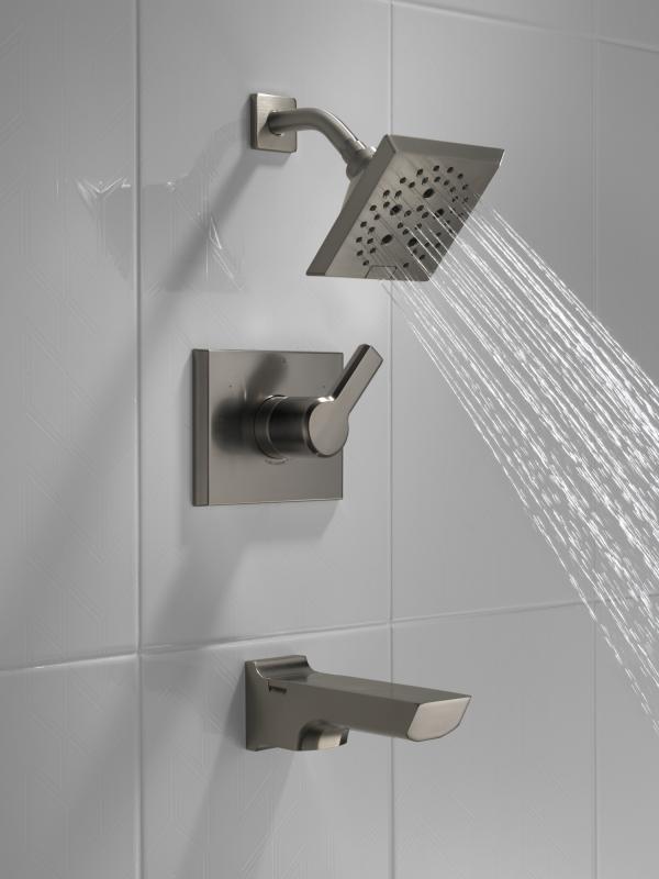 DELTA Pivotal Monitor 14 Series H2OKINETIC Tub and Shower Trim — Lumicoat® Black Stainless