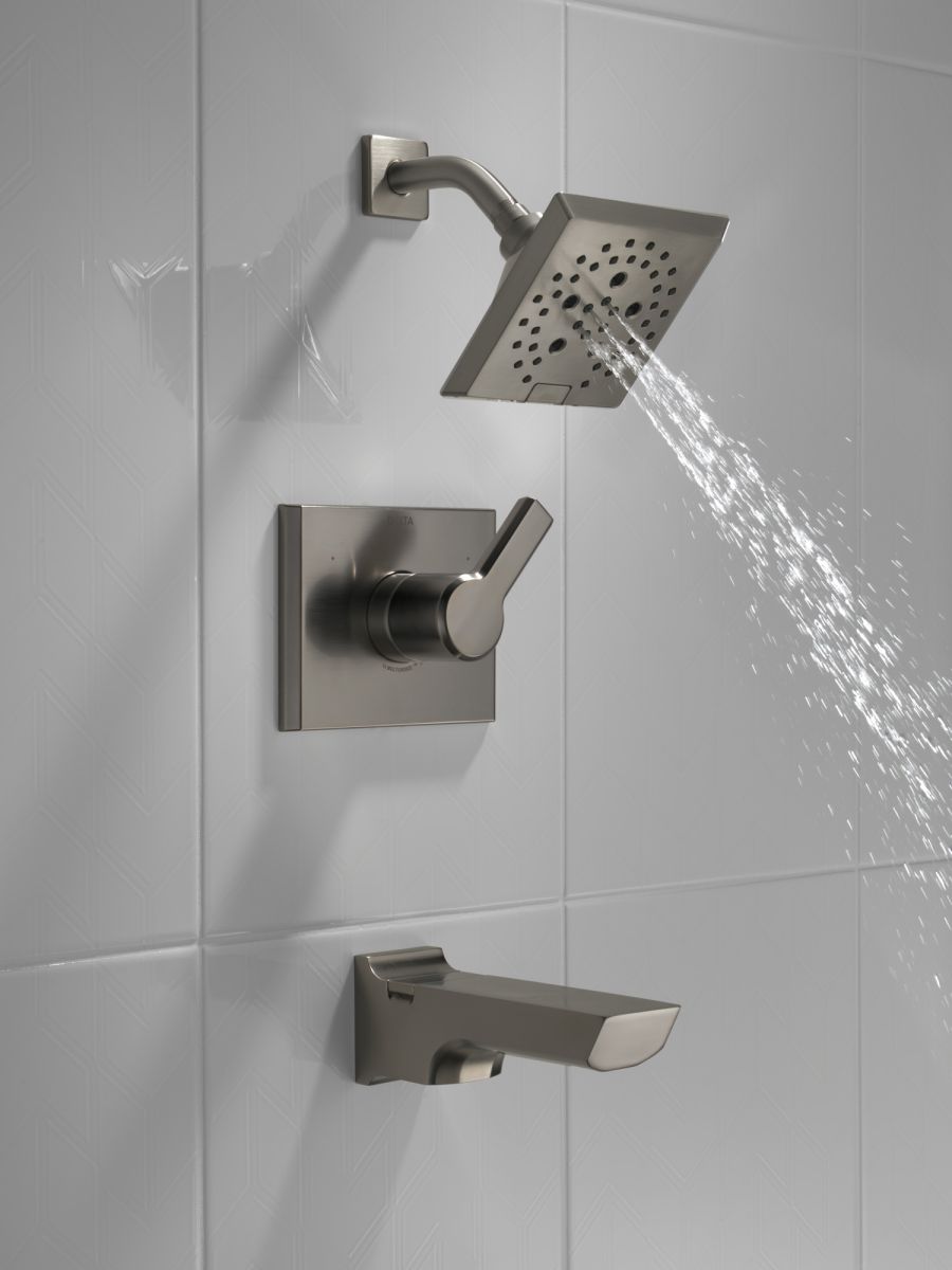 DELTA Pivotal Monitor 14 Series H2OKINETIC Tub and Shower Trim — Lumicoat® Black Stainless