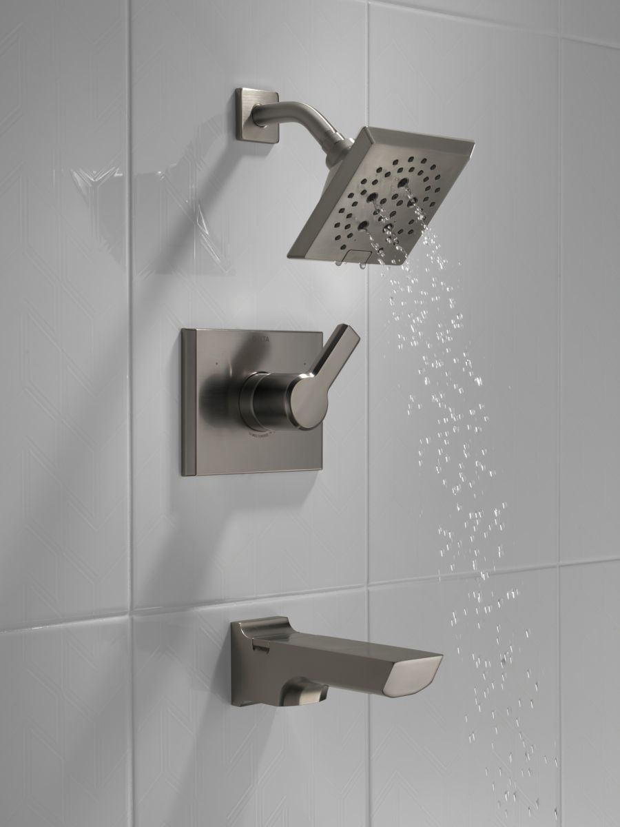 DELTA Pivotal Monitor 14 Series H2OKINETIC Tub and Shower Trim — Lumicoat® Black Stainless