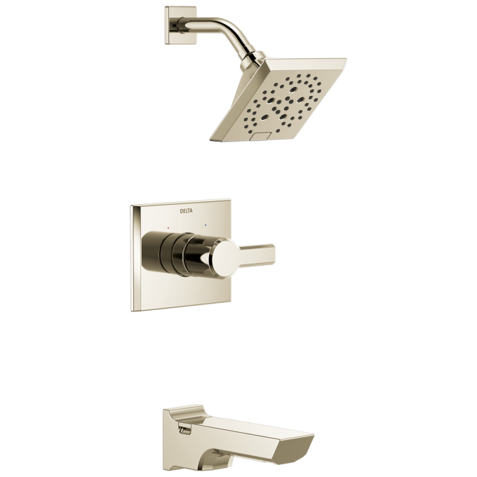 DELTA Pivotal Monitor 14 Series H2OKINETIC Tub and Shower Trim — Lumicoat® Polished Nickel
