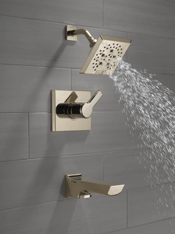 DELTA Pivotal Monitor 14 Series H2OKINETIC Tub and Shower Trim — Lumicoat® Polished Nickel