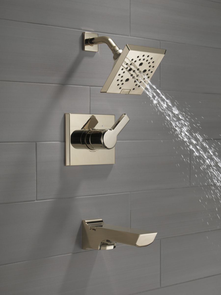 DELTA Pivotal Monitor 14 Series H2OKINETIC Tub and Shower Trim — Lumicoat® Polished Nickel