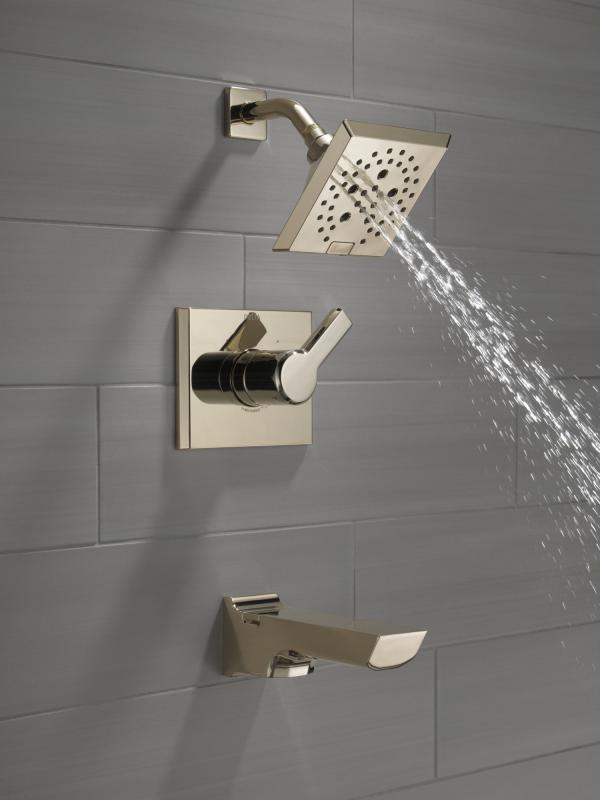 DELTA Pivotal Monitor 14 Series H2OKINETIC Tub and Shower Trim — Lumicoat® Polished Nickel