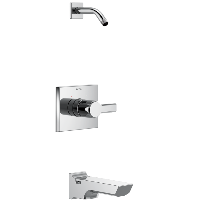 DELTA Pivotal Monitor 14 Series Tub and Shower Trim - Less Head — Lumicoat® Chrome