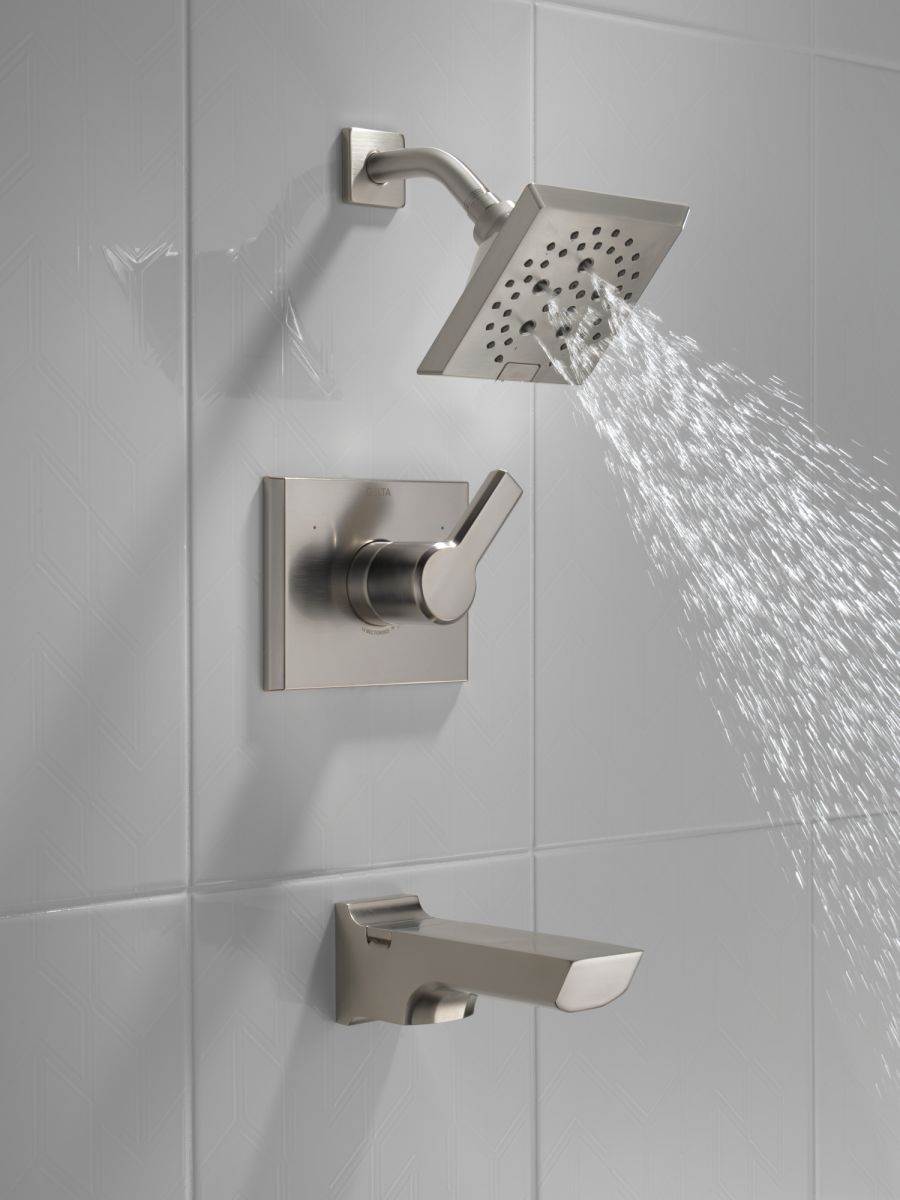 DELTA Pivotal Monitor 14 Series H2OKINETIC Tub and Shower Trim — Lumicoat® Stainless