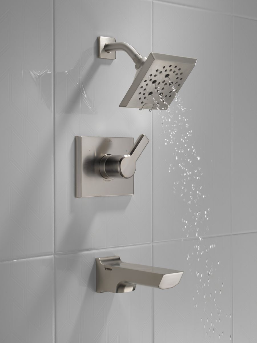 DELTA Pivotal Monitor 14 Series H2OKINETIC Tub and Shower Trim — Lumicoat® Stainless