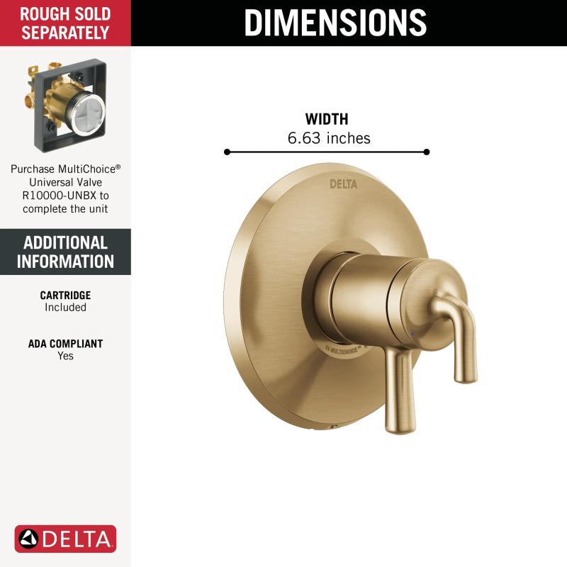 DELTA Kayra Monitor 17 Series Valve Trim Only — Champagne Bronze