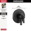 DELTA Dorval Monitor 17 Series Valve Trim Only — Matte Black