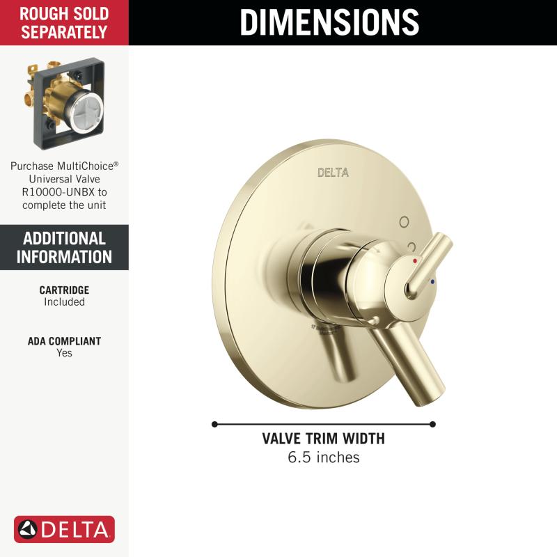 DELTA Trinsic Valve Only Trim — Polished Nickel