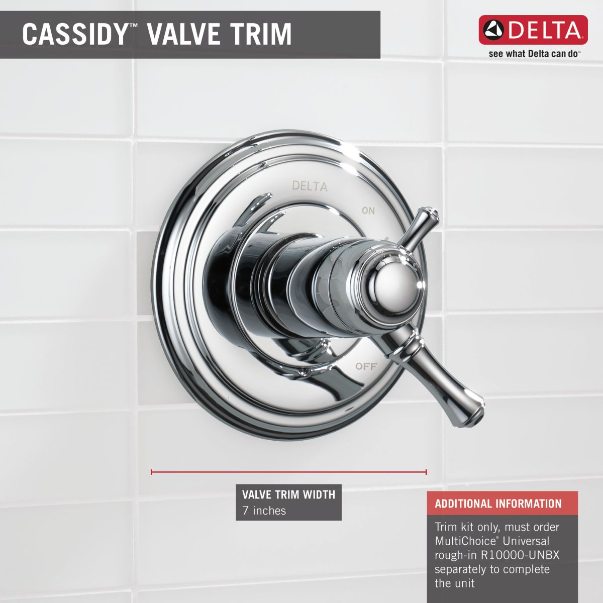 DELTA Cassidy Monitor 17 Series Valve Only Trim — Chrome