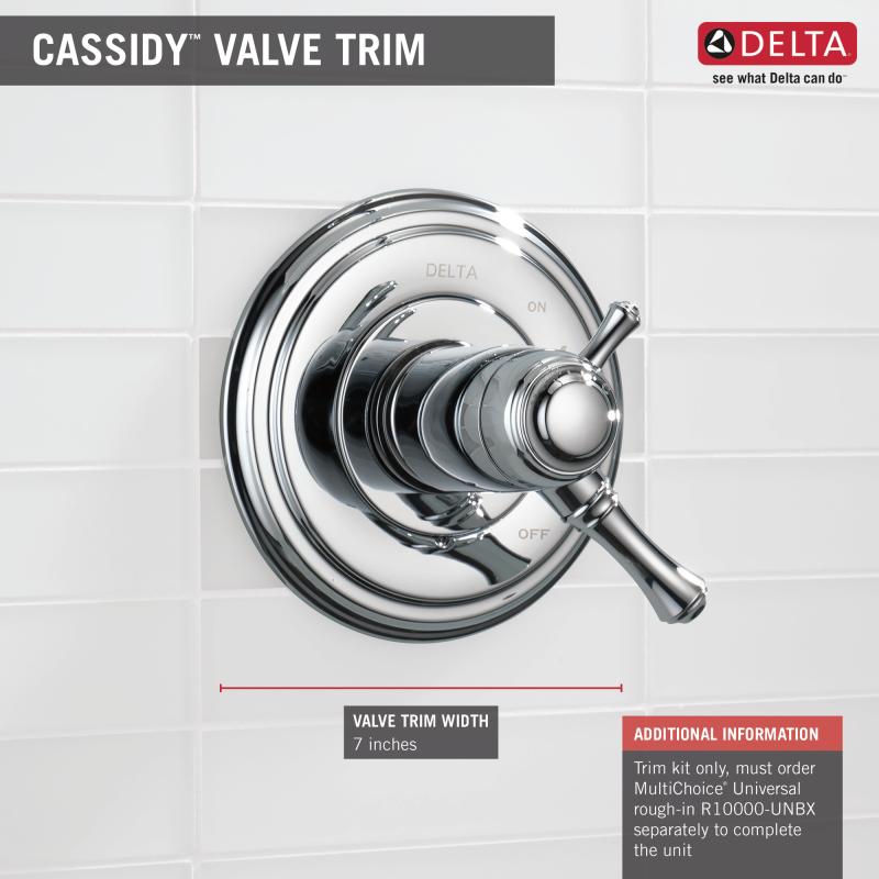 DELTA Cassidy Monitor 17 Series Valve Only Trim — Chrome