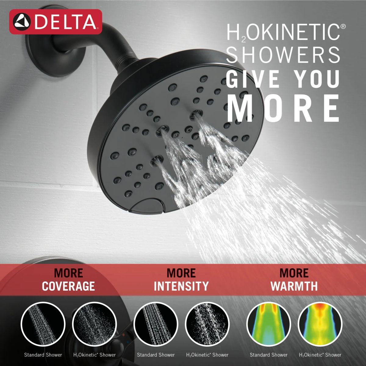 DELTA Saylor Monitor 17 Series Shower Trim — Matte Black