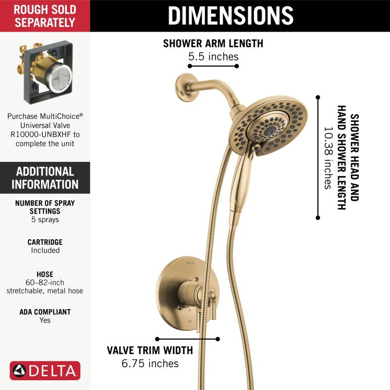 DELTA Saylor Monitor 17 Series Shower Trim with In2ition — Champagne Bronze