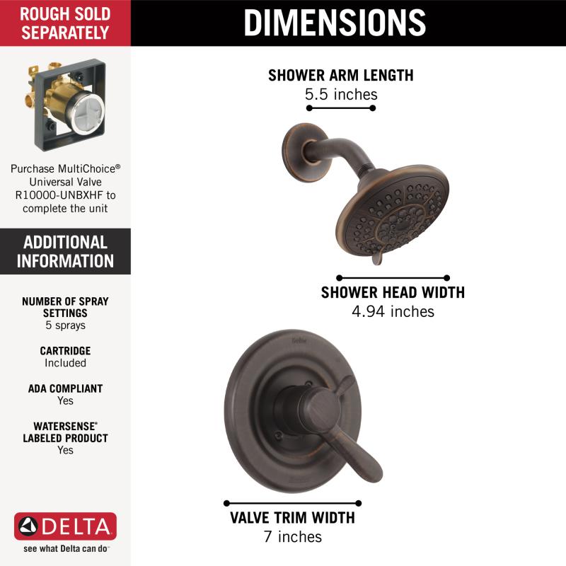 DELTA Lahara Monitor 17 Series Shower Trim — Venetian Bronze