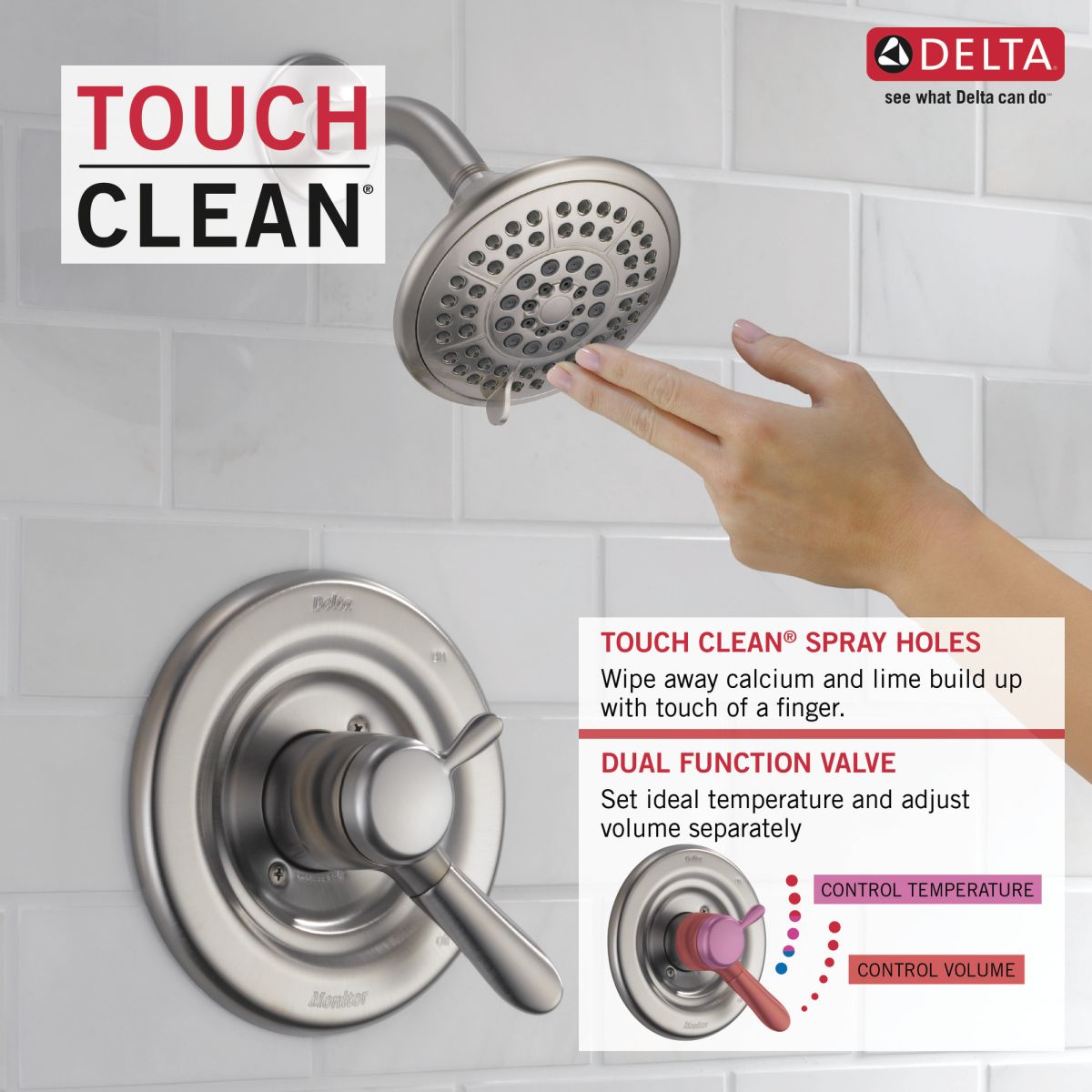 DELTA Lahara Monitor 17 Series Shower Trim — Stainless