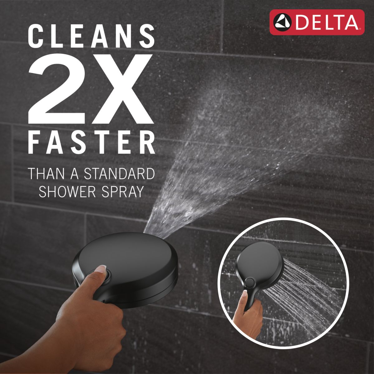 DELTA Bonacci 17 Series Shower Trim with In2ition Shower Head — Matte Black