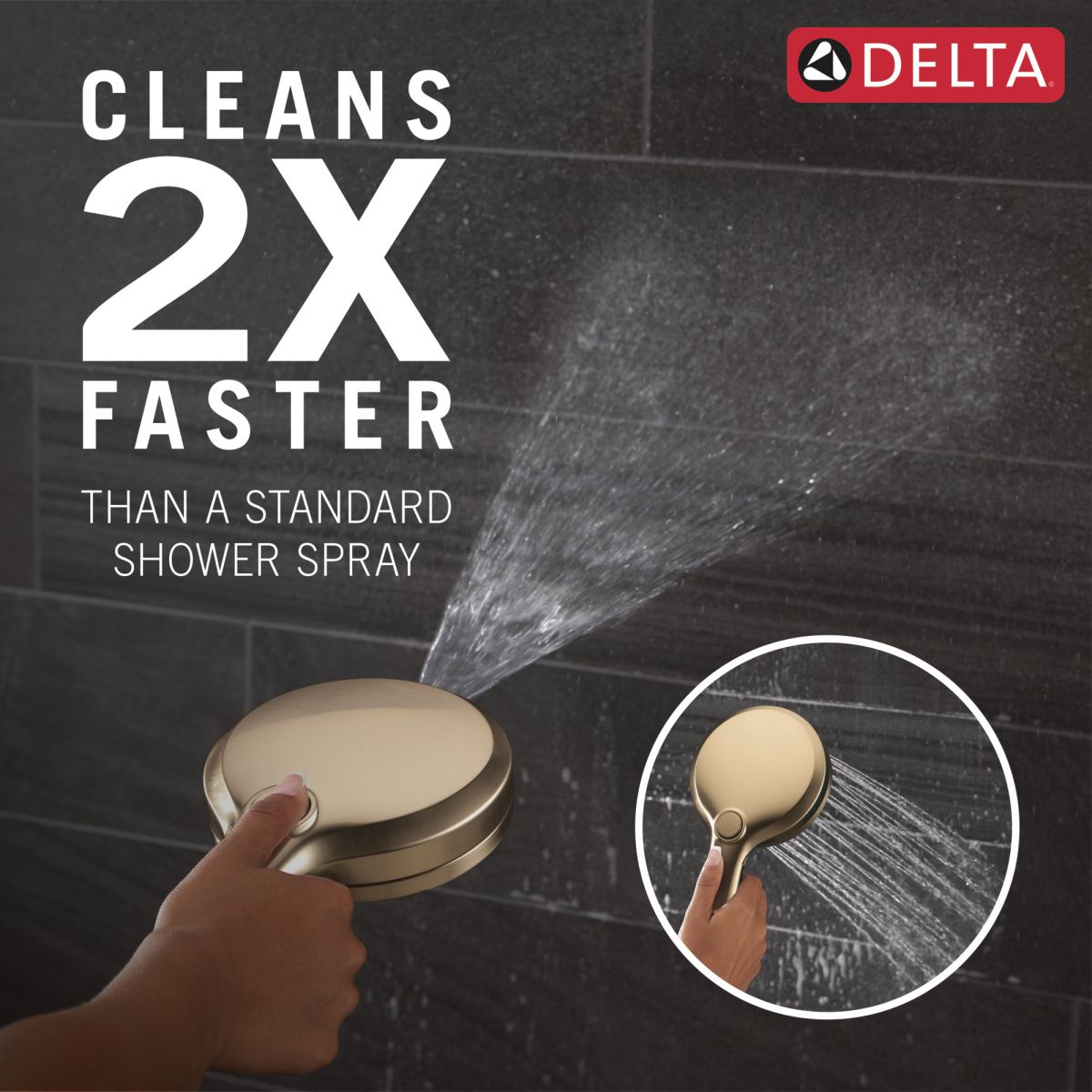 DELTA Bonacci 17 Series Shower Trim with In2ition Shower Head — Lumicoat® Champagne Bronze