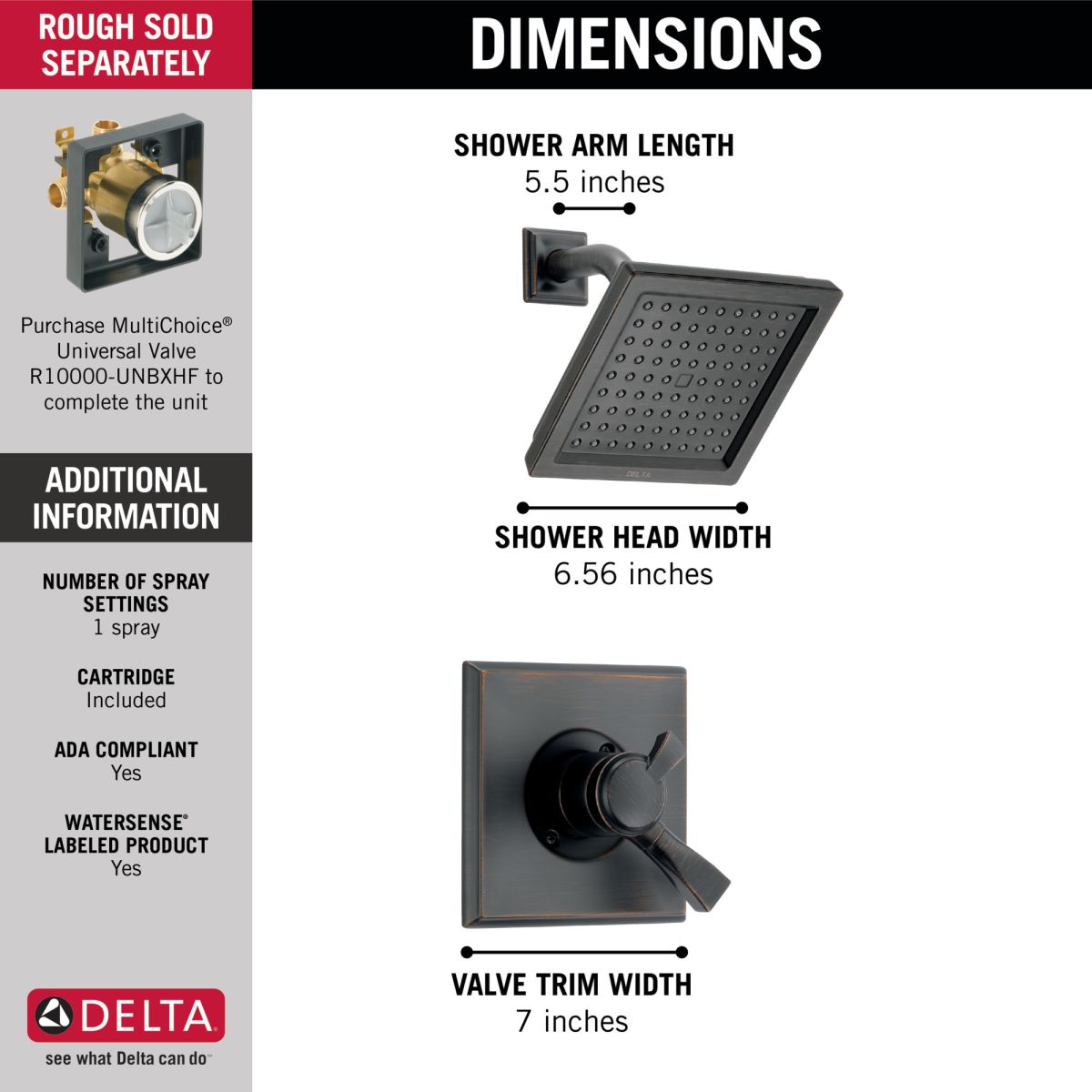 DELTA Dryden Monitor 17 Series Shower Trim — Venetian Bronze