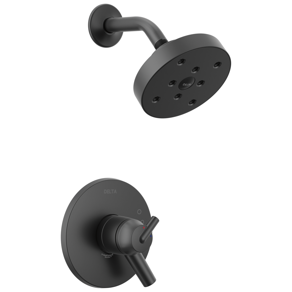 DELTA Trinsic Monitor 17 Series H2OKINETIC Shower Trim — Matte Black