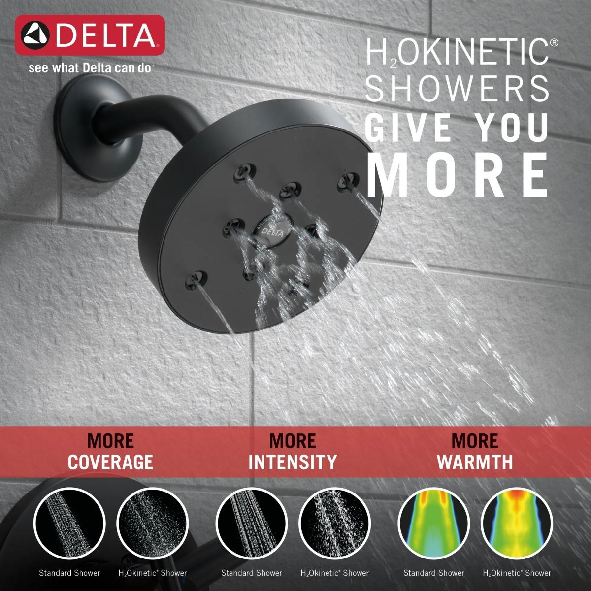 DELTA Trinsic Monitor 17 Series H2OKINETIC Shower Trim — Matte Black