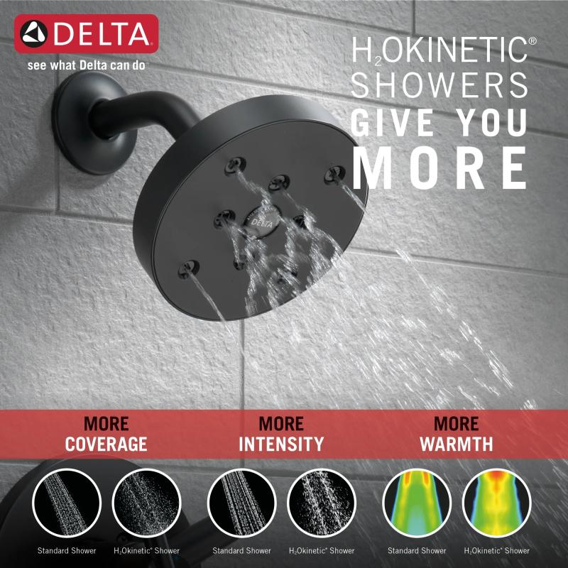 DELTA Trinsic Monitor 17 Series H2OKINETIC Shower Trim — Matte Black