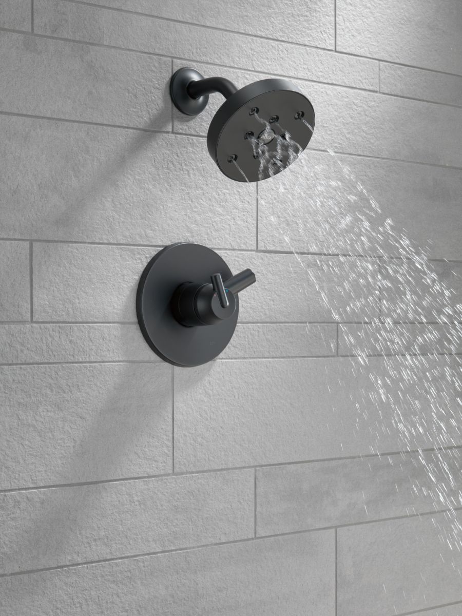 DELTA Trinsic Monitor 17 Series H2OKINETIC Shower Trim — Matte Black