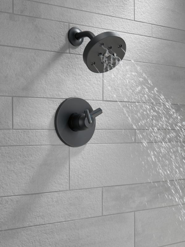 DELTA Trinsic Monitor 17 Series H2OKINETIC Shower Trim — Matte Black