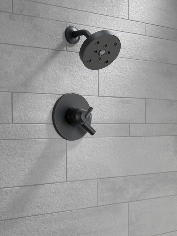 DELTA Trinsic Monitor 17 Series H2OKINETIC Shower Trim — Matte Black