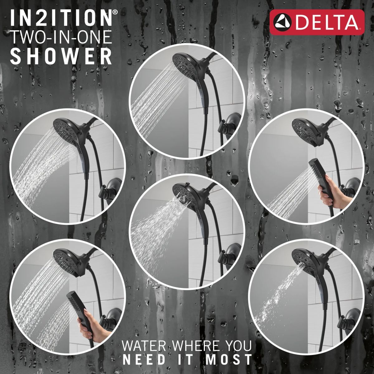DELTA Tetra 17 Series Shower Trim — Matte Black