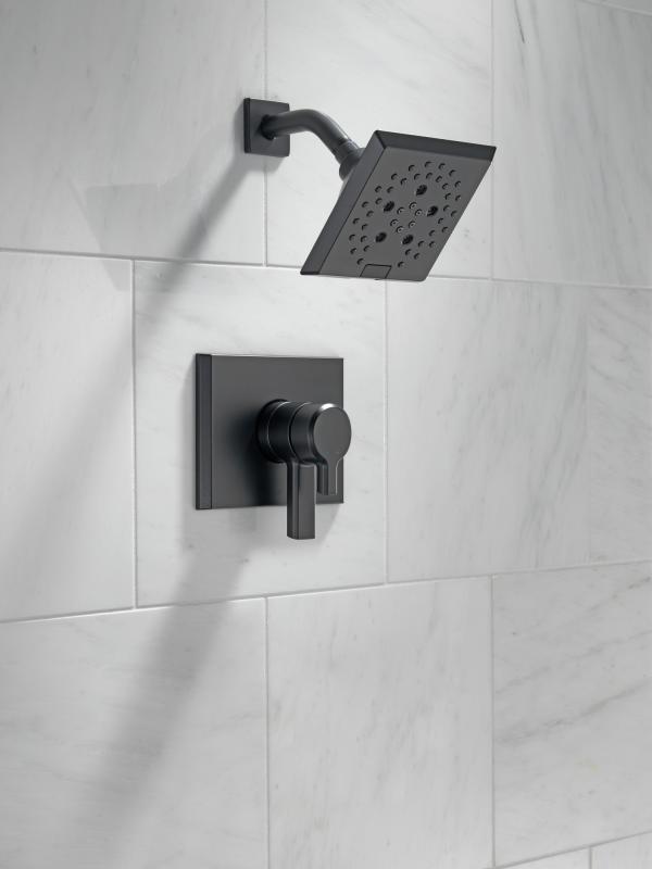 DELTA Pivotal Monitor 17 Series H2OKINETIC Shower Trim — Matte Black