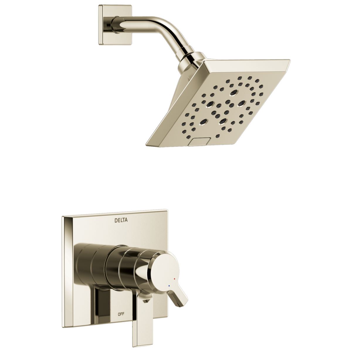 DELTA Pivotal Monitor 17 Series H2OKINETIC Shower Trim — Lumicoat® Polished Nickel
