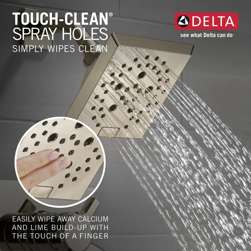 DELTA Pivotal Monitor 17 Series H2OKINETIC Shower Trim — Lumicoat® Polished Nickel