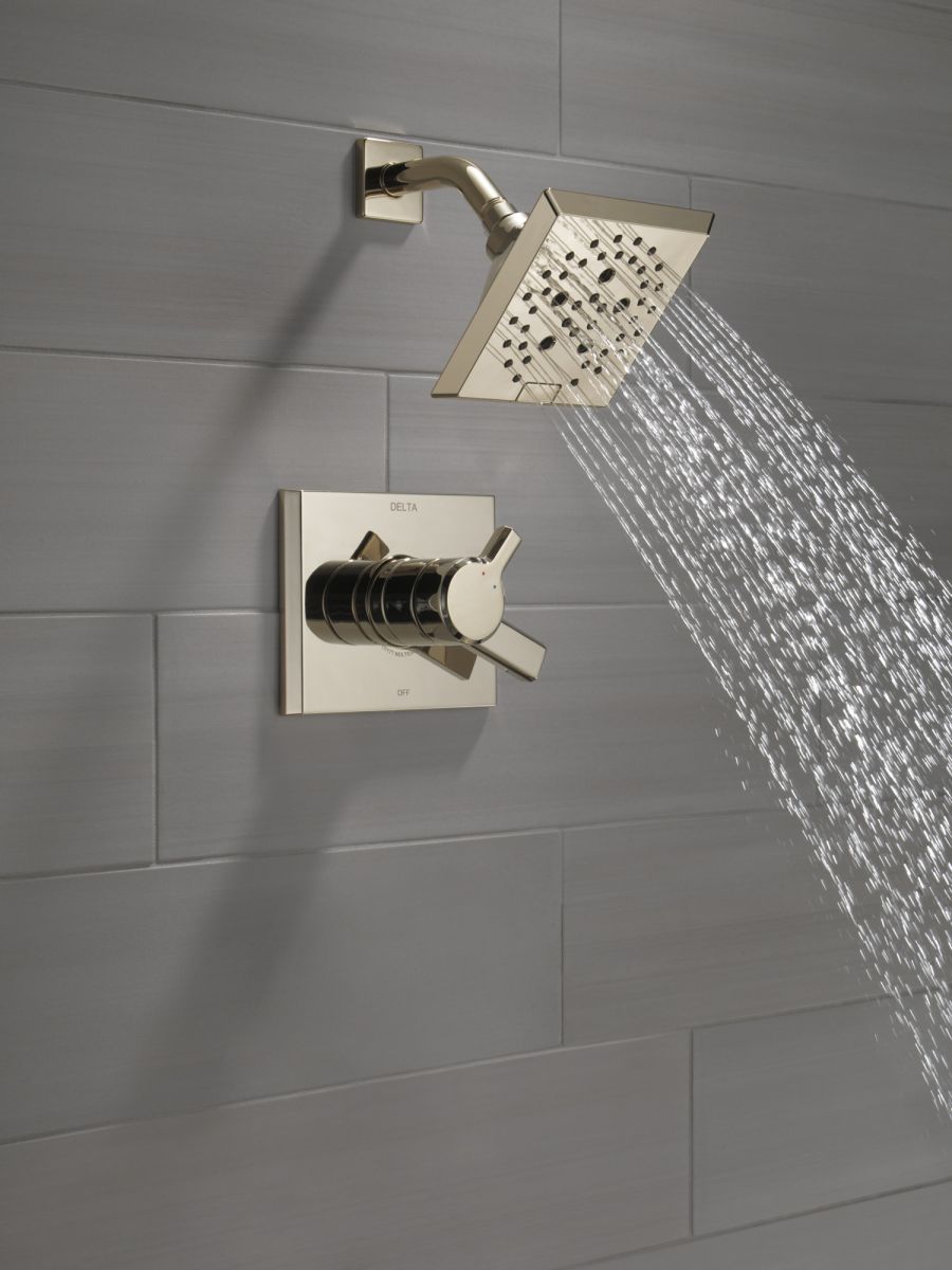 DELTA Pivotal Monitor 17 Series H2OKINETIC Shower Trim — Lumicoat® Polished Nickel