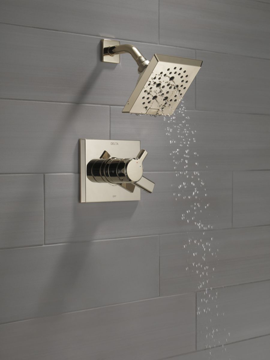 DELTA Pivotal Monitor 17 Series H2OKINETIC Shower Trim — Lumicoat® Polished Nickel