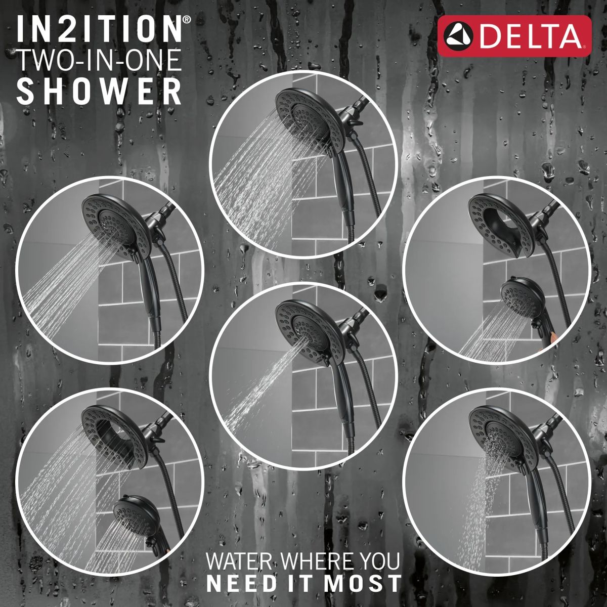 DELTA Saylor Monitor 17 Series Tub & Shower Trim with In2ition — Matte Black