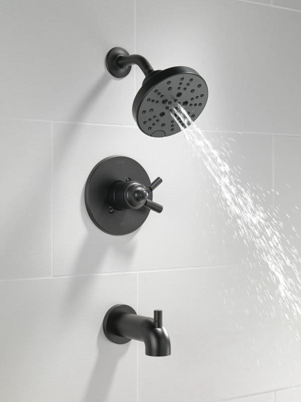 DELTA Saylor Monitor 17 Series Tub & Shower Trim — Matte Black
