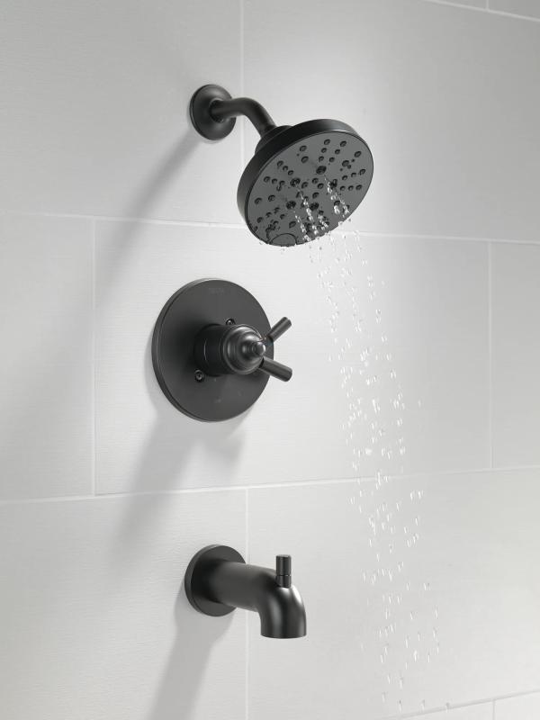 DELTA Saylor Monitor 17 Series Tub & Shower Trim — Matte Black